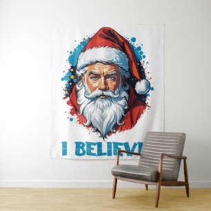 Tapiz Creo en el diseño del graffiti de Santa Claus