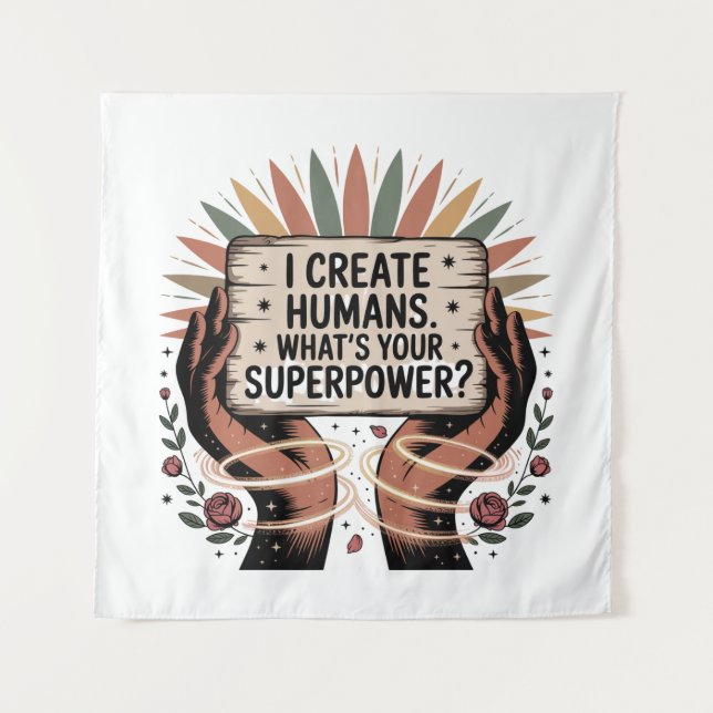 Tapiz Creo Humanos. ¿Cuál es tu Superpoder (Anverso)