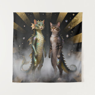 Tapiz Criaturas míticas de gato-dragón