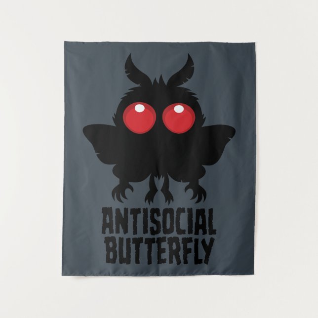 Tapiz Críptido Mariposa Antisocial Mothman (Anverso)