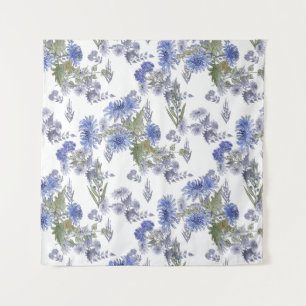 Tapiz Crisantemo azul, acuarela