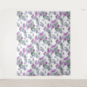 Tapiz Crisantemo de lino, acuarela