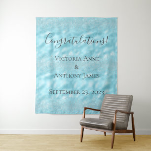 Tapiz Cristales Azules Brillantes Personalizados Elegant