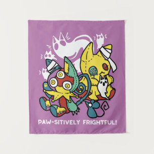 Tapiz Críticos gatos de Halloween: arte fascinante