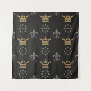 Tapiz Crownes dorados sobre fondo de escritorio negro, p