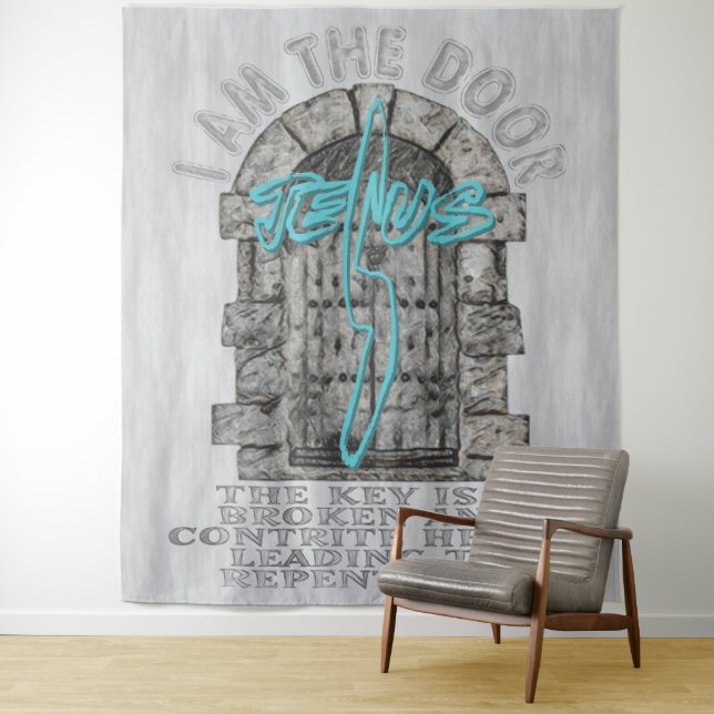 Tapiz Cruce de Jesús custodiando una camiseta de la puer (In situ)