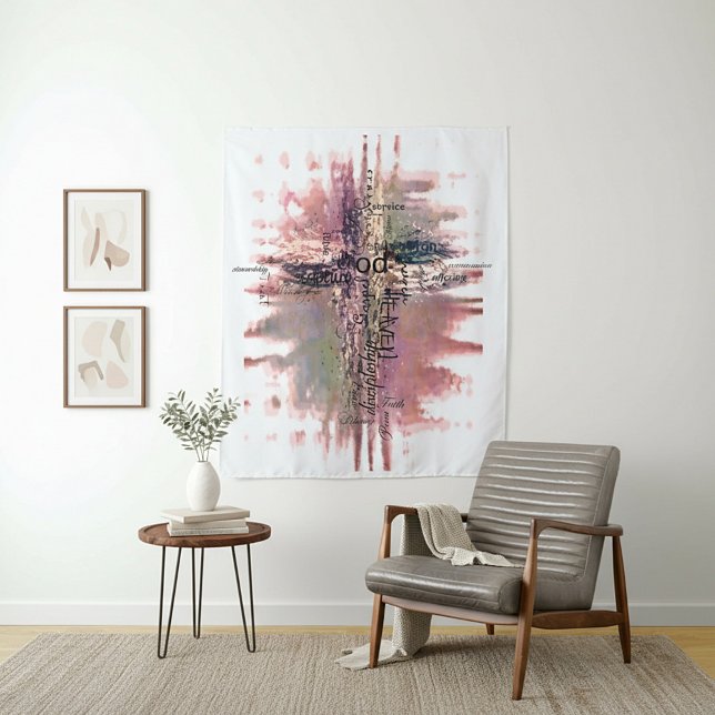 Tapiz Cruce de las palabras grises cristianas (Subido por el creador)