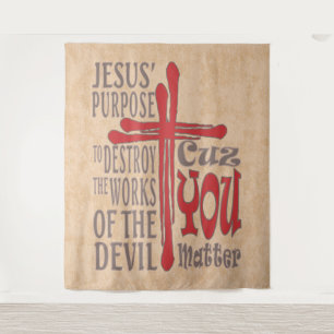 Tapiz Cruz de Cristo: Cae la Sangre Roja porque tú impor