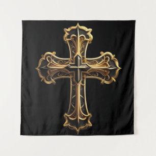 Tapiz Cruz de Cristo Dorado 2