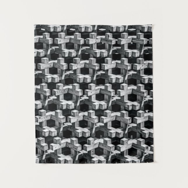 Tapiz Cruz gris y negra (Anverso)