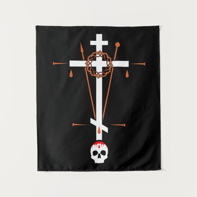 Tapiz Cruz Ortodoxa de Golgotha Kenosis (Anverso)