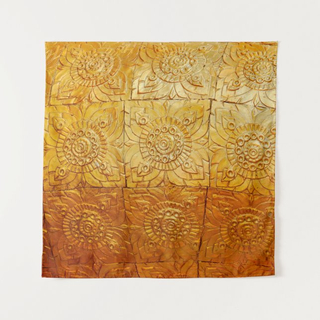 Tapiz Cuadrado de latón con patternabstract, arte, gráfi (Anverso)