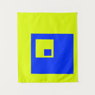 Tapiz Cuadrados amarillo y azul