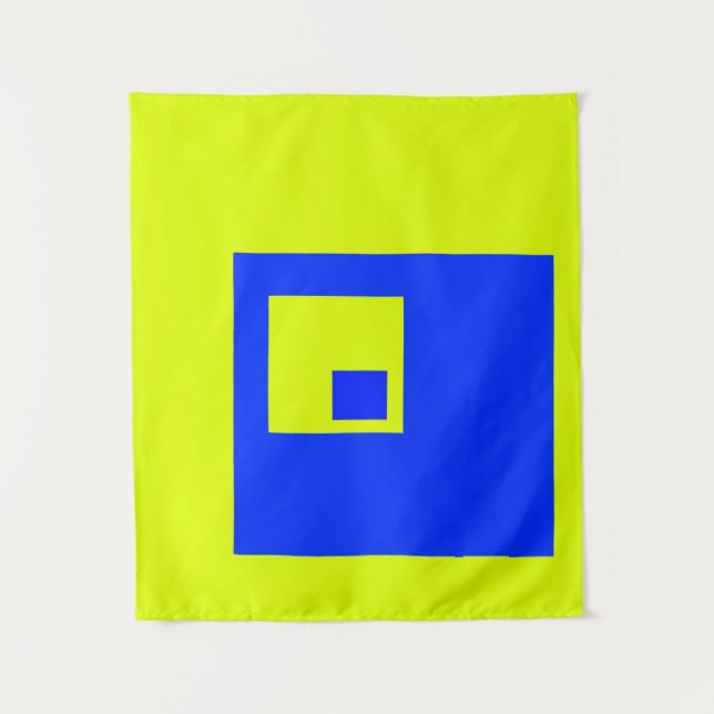 Tapiz Cuadrados amarillo y azul (Anverso)