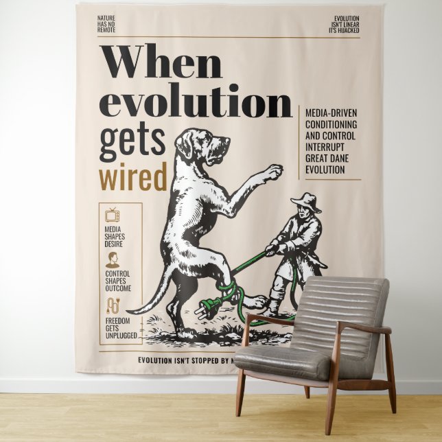 Tapiz Cuando la evolución se conecta, los Grandes Danese (In situ)