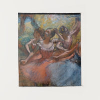 Cuatro bailarinas de ballet en escena de Degas