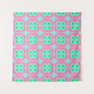 Tapiz Cubierta verde pastel, impresión tribal de ikat. E