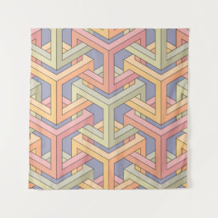 Tapiz Cubos 3D, Patrón De Ilusión Óptica.