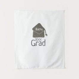 Tapiz Cubreaguas de graduación plateado brillo agregar n