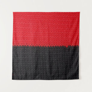 Tapiz Cuchillo rojo negro: cierre a rayas.