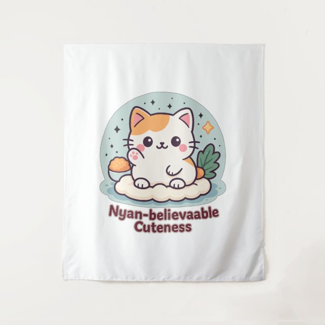 Tapiz Cuidad nyan-creíble - Gato kawaii lindo (Anverso)