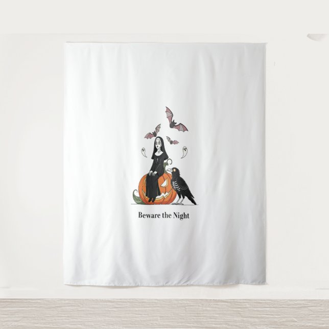 Tapiz Cuidado con la Nun de la fantasía nocturna (Anverso)