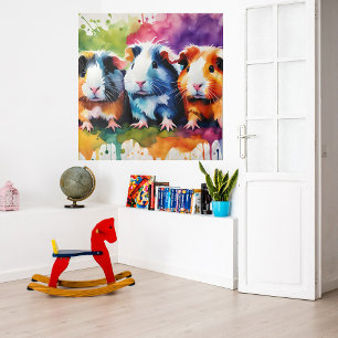 Tapiz Cuidados conejillos de indias con salpicaduras de