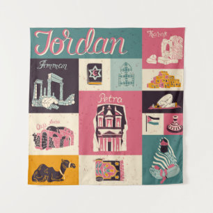 Tapiz Cultura y color nacional de Jordania. Colección o