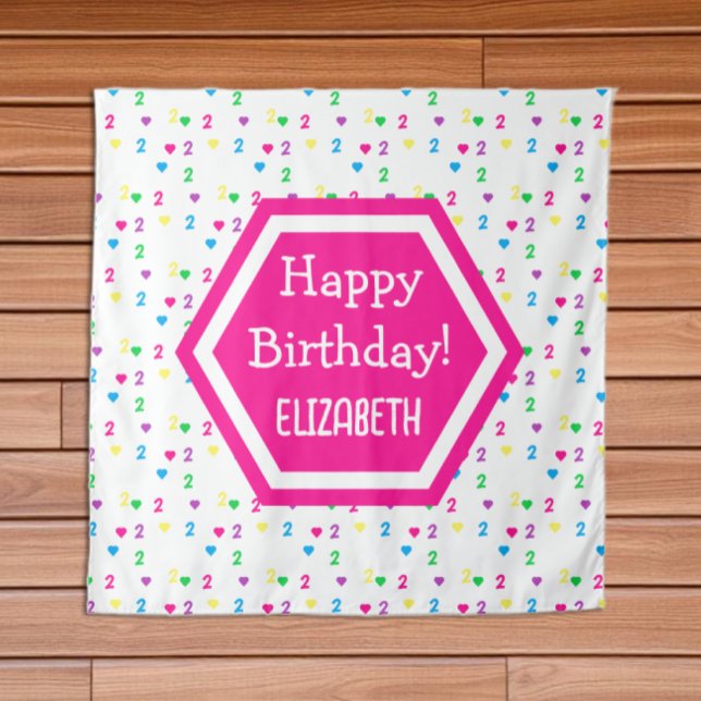 Tapiz Cumpleaños 2 de Rainbow Hearts (Subido por el creador)