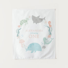 Tapiz Cumpleaños Bajo El Mar Primer Cumpleaños