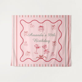 Tapiz Cumpleaños Cereza en la Cima