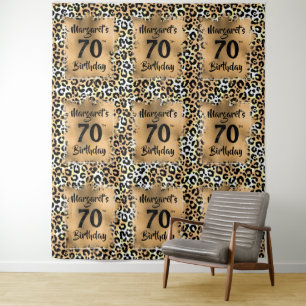 Tapiz Cumpleaños con Estampado de Leopardo