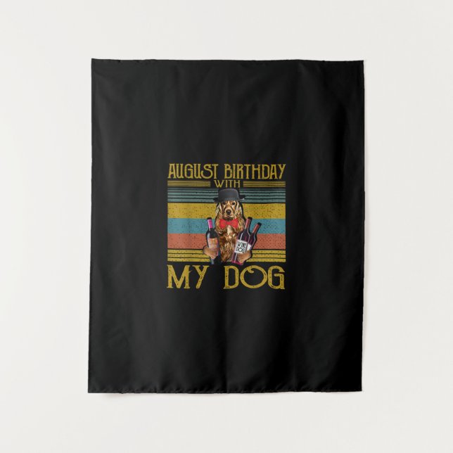 Tapiz Cumpleaños de agosto con mi perro Setter Irlandés  (Anverso)