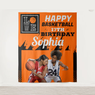 Tapiz Cumpleaños de baloncesto, jugador de baloncesto co