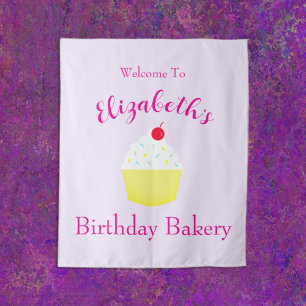Tapiz Cumpleaños de Hornear Cupcake