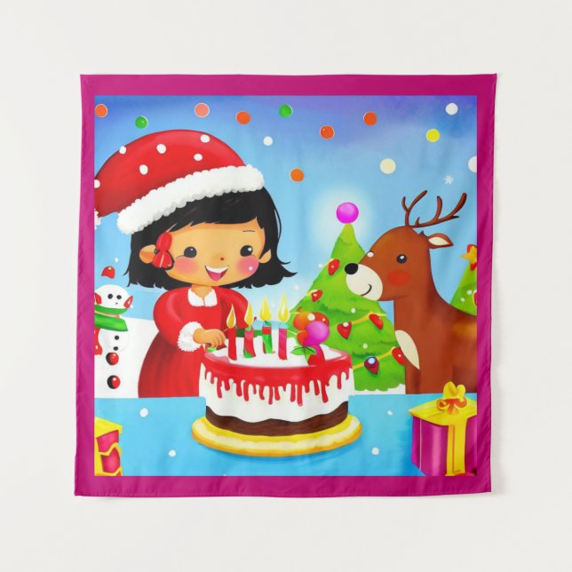 Tapiz Cumpleaños de Navidad 7 (Anverso)