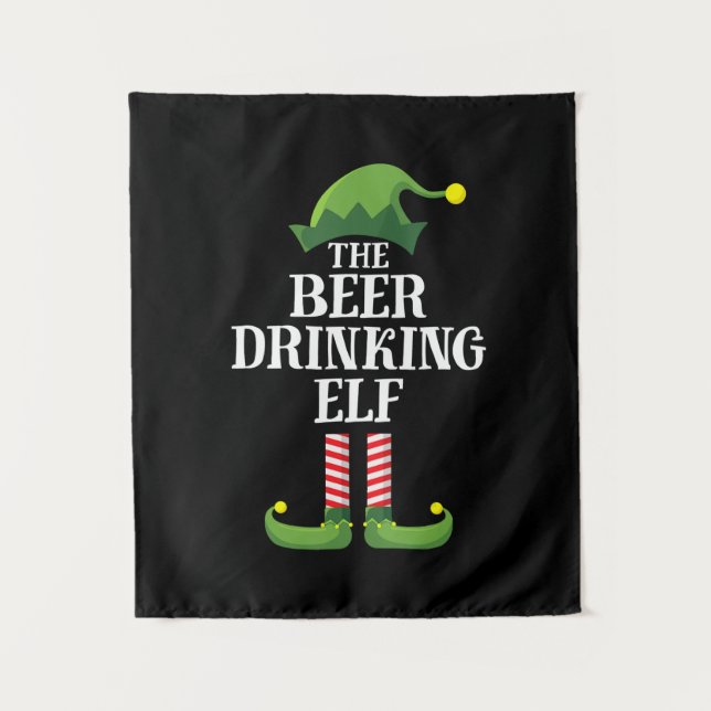 Tapiz Cumpleaños de Navidad bebiendo cerveza (Anverso)