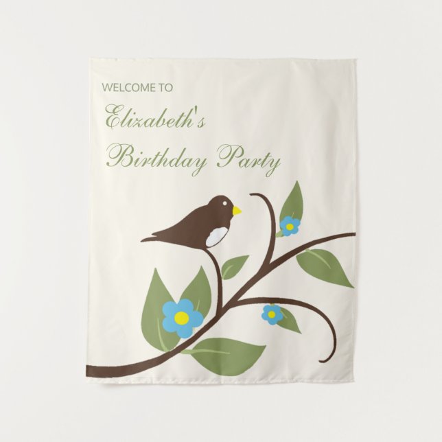 Tapiz Cumpleaños de pájaro (Anverso)