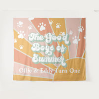 Cumpleaños de perro con huella de pata de sol retr