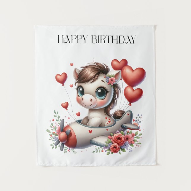 Tapiz Cumpleaños de Pony Pilot (Anverso)