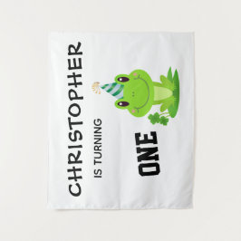 Tapiz Cumpleaños de Rana Fiesta Primer Cumpleaños Pantan