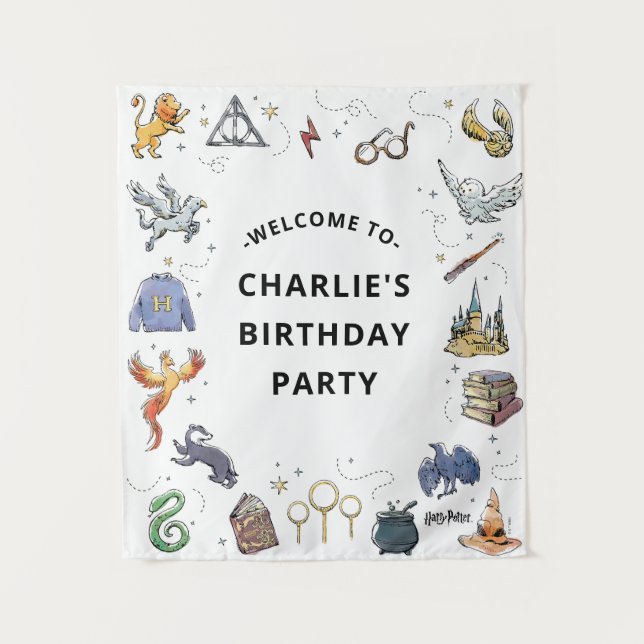 Tapiz Cumpleaños del ícono de Harry Potter (Anverso)