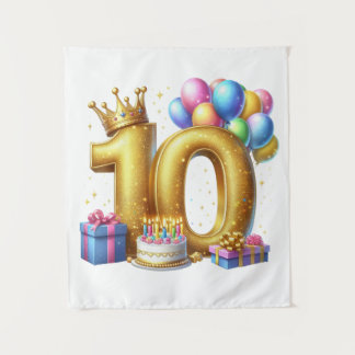 Tapiz Cumpleaños dorado 10