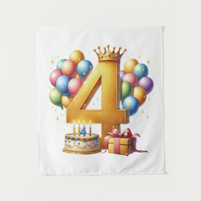 Tapiz Cumpleaños dorado 4 (Anverso)