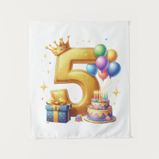 Tapiz Cumpleaños dorado 5