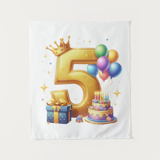 Tapiz Cumpleaños dorado 5 (Anverso)