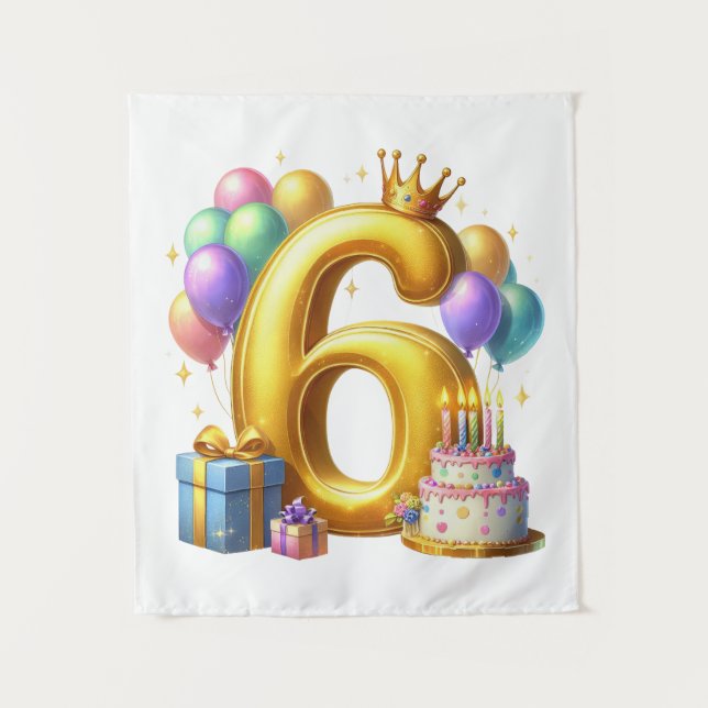 Tapiz Cumpleaños dorado 6 (Anverso)