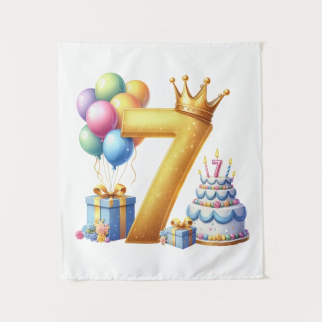Tapiz Cumpleaños dorado 7 (Anverso)