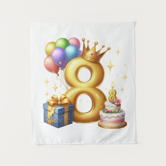 Tapiz Cumpleaños dorado 8 (Anverso)