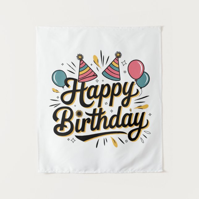 Tapiz Cumpleaños Feliz Festivo (Anverso)